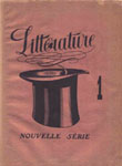 Couverture du premier numéro de Littérature, nouvelle série