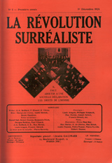 Couverture de la Révolution Surréaliste n° 1