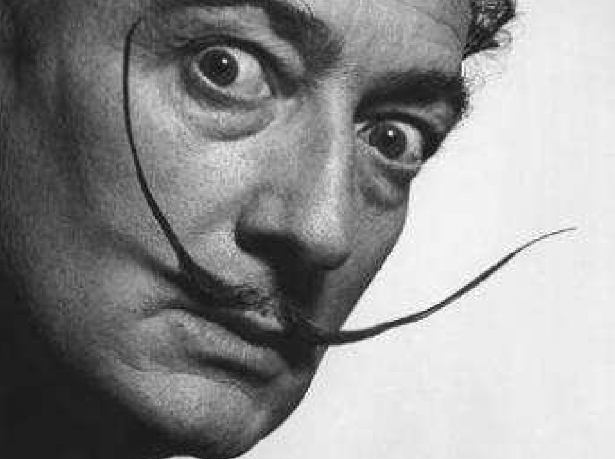 portrait de Salvador Dali avec les moustaches montantes